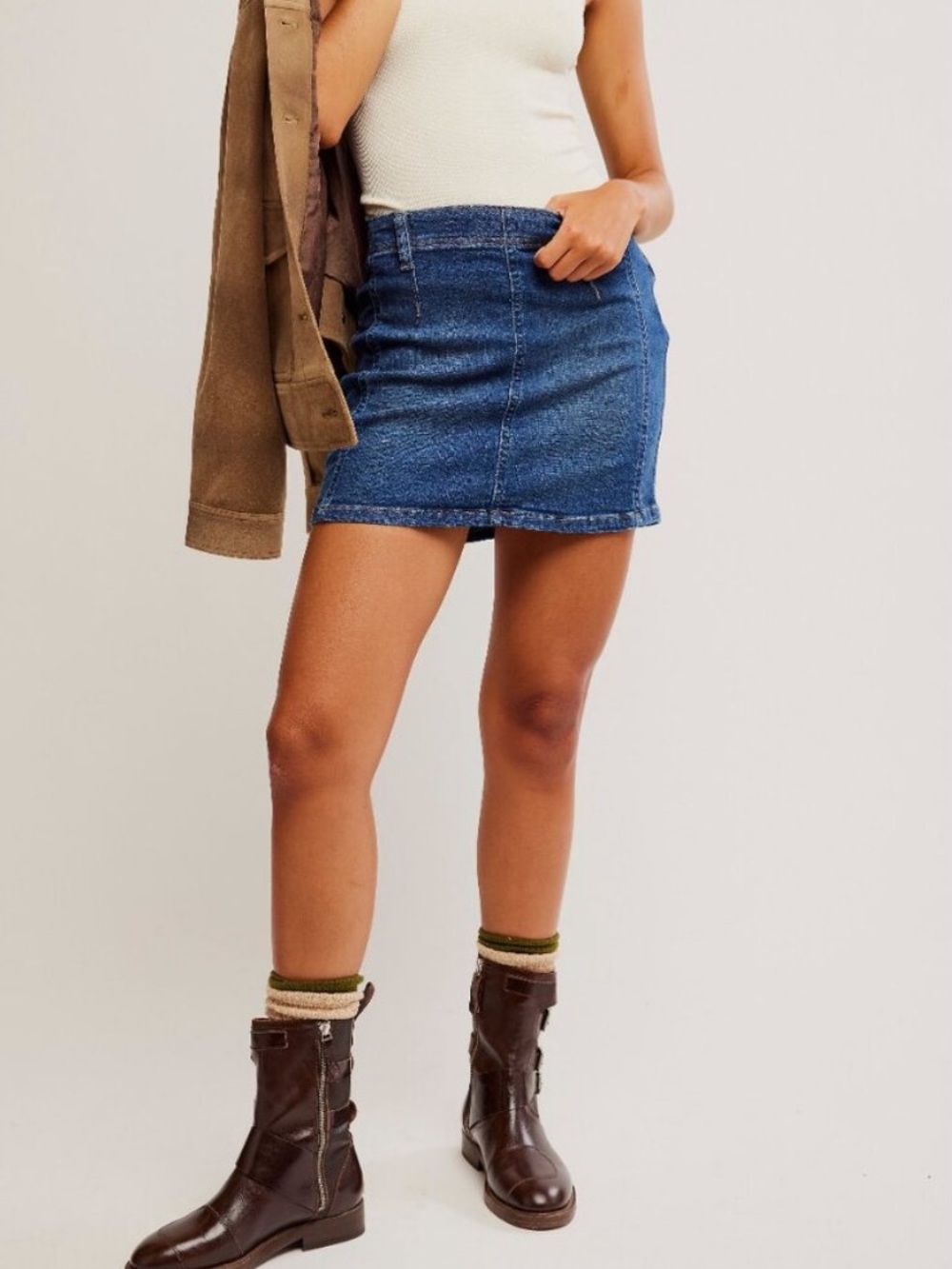 Free People We The Free Denim Mini Skirt